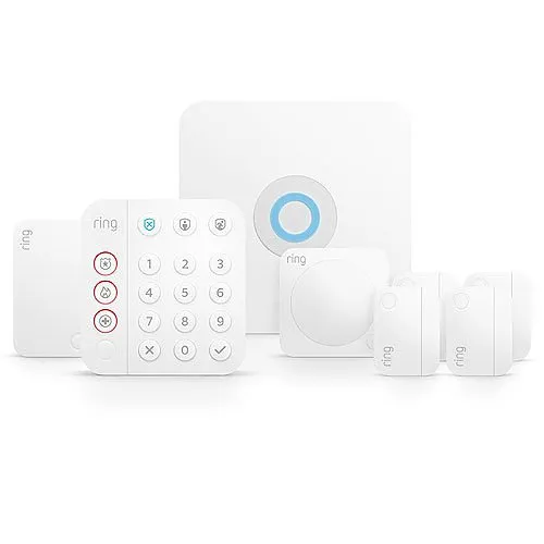 Ring Alarm Pro Security Kit with Built-In eero Wi-Fi Router, Includes Alarm Pro Base Station, Keypad, (4) Door / Window Contact Sensors, Motion Detector, Alarm Range Extender (B08HSTJPM5)