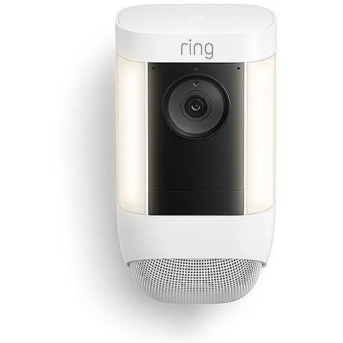 Ring Spotlight Cam Pro Wireless, Battery Outdoor HD IP Security Camera with Light, White (B09DRX62ZV)
