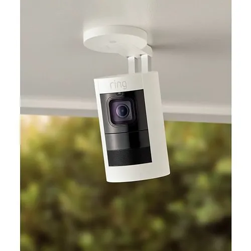 Ring Stick Up Cam with Quick Release Battery Pack, 3rd Generation, Wireless, Indoor/Outdoor HD IP Security Camera, White (B07Q6ZZFLS)