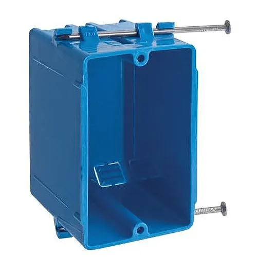 ABB B118A Carlon 2-7/8" Depth Polycarbonate Outlet Box, 1-Gang, Non-Metallic, 100-Pack, Blue