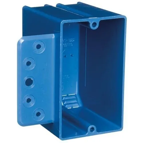 ABB B118B-UPC 1-Gang New Work Outlet Box, PVC, 3-3/4"x2-1/4"x2-15/16", Blue