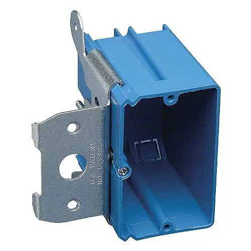 ABB B121ADJ 1-Gang PVC Adjustable New Work Outlet Box, Blue