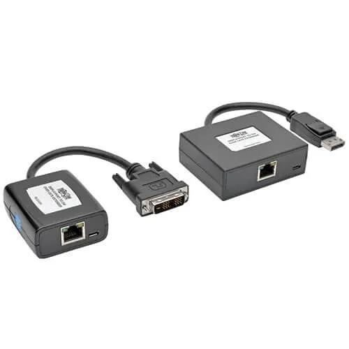 Eaton Tripp Lite B150-1A1-DVI DisplayPort to DVI over CAT5/6 Active Extender Kit, Pigtail Transmitter / Receiver for Video/Audio, 125' (38m), TAA