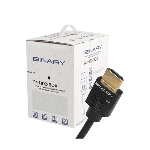 Binary B4-HD2-.7-25BOX B4 Series High Speed HDMI Cable with Ethernet, 25-Pack, 0.7m (2.3')
