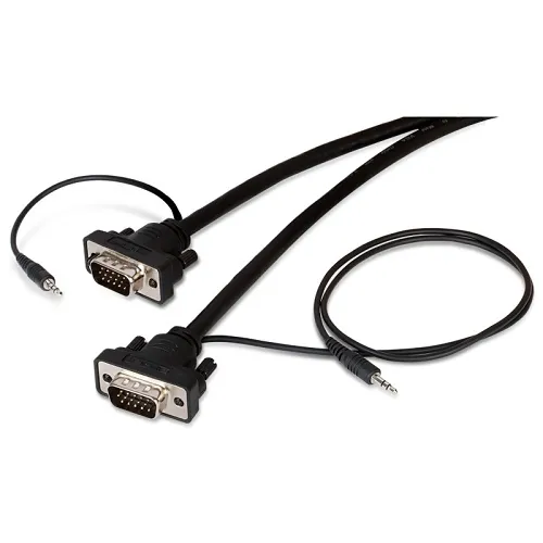 Binary B4-VGA-AUD-25FT B4 Series Male to Male VGA Cable with 3.5mm Stereo Plug, 25'