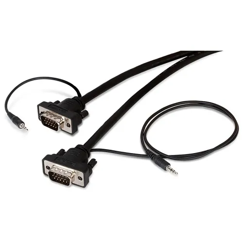 Binary B4-VGA-AUD-50FT B4 Series Male to Male VGA Cable with 3.5mm Stereo Plug, 50'