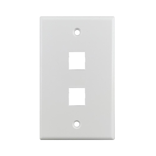 Simply45 S45-3202W Port White Keystone Wall Plate Standard Single Gang
