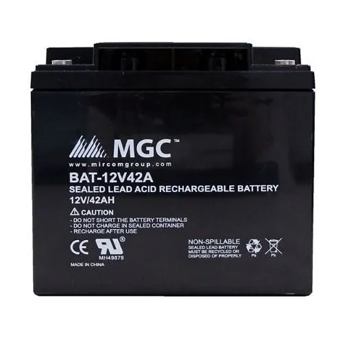 Secutron BAT-12V42A Sealed Lead Acid Battery, 12V, 42 Amp