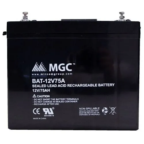 Secutron BAT-12V75A Sealed Lead Acid Battery, 12V, 75 Amp