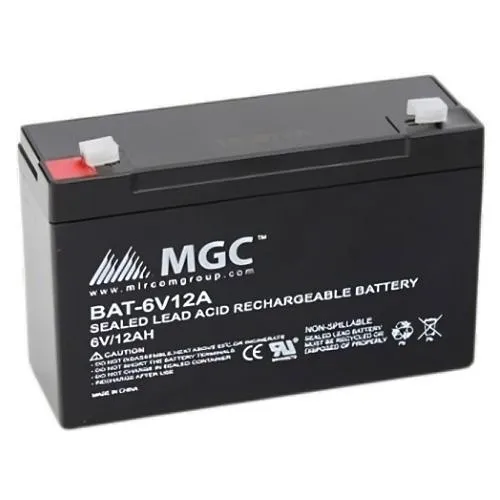 Secutron BAT-6V12A Sealed Lead Acid Battery, 6V, 12 Amp