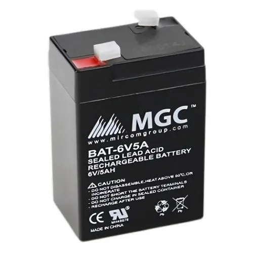 Secutron BAT-6V5A Sealed Lead Acid Battery, 6V, 5 Amp