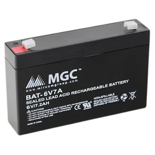 Secutron BAT-6V7A Sealed Lead Acid Battery, 6V, 7 Amp