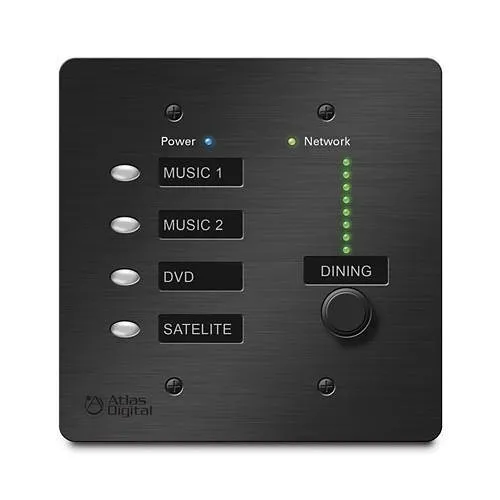 AtlasIED BBWP-S4K1B 4-Button BlueBridge Wall Controller with 1 Level Control