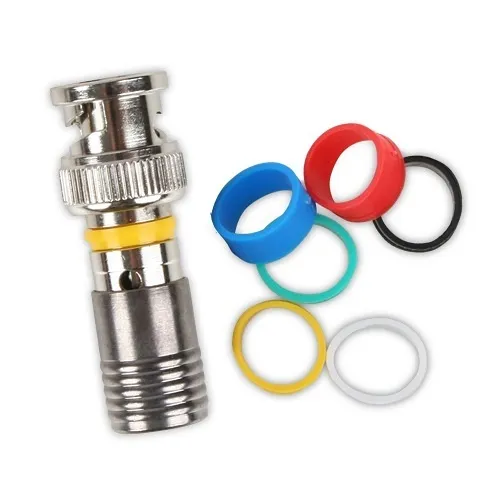 Binary BC5-BNC-RG6 RCA Male Compression Connector 75 Ohms, RG6/U, 20-Pack