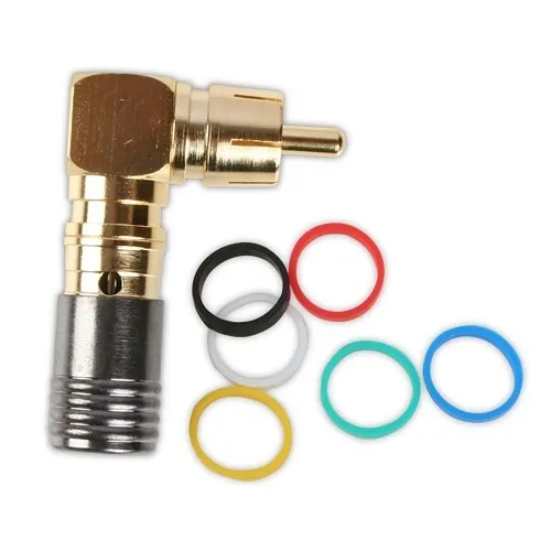 Binary BC5-RCA-90-RG59 RCA Male Right-Angle Compression Connector, RG59, 20-Bag