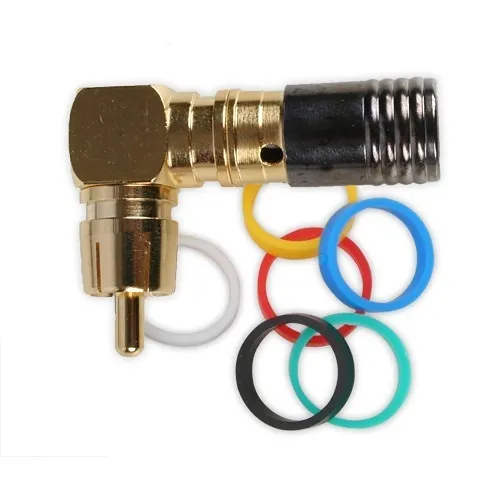 Binary BC5-RCA-90-RG6Q RCA Male Right-Angle Compression Connector, RG6/U, 20-Bag