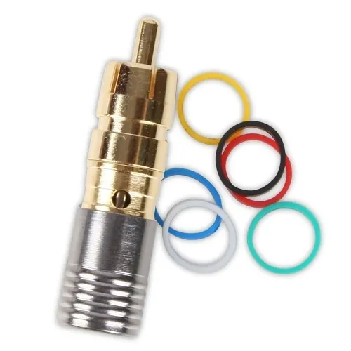 Binary BC5-RCA-RG6 RCA Male Compression Connector, RG6/U, 75 Ohms, Gold