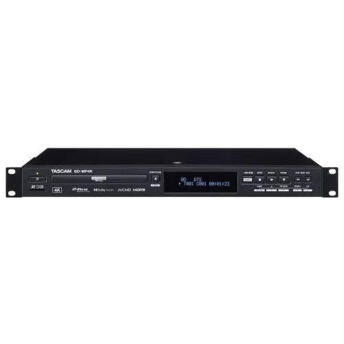 TASCAM BD-MP4K Professional-Grade 4K UHD Blu-ray Player with External Remote Control Support, 1U RMS