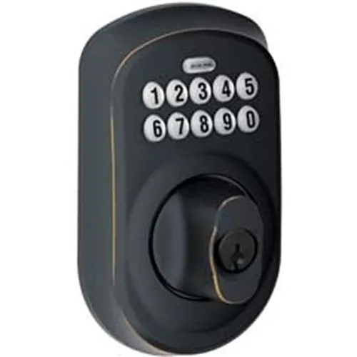 Schlage BE365 PLY 716 Keypad Deadbolt, 716, Aged Bronze