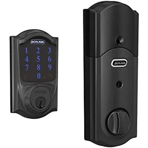 Schlage BE468ZP CAM 622 Camelot Trim Z-Wave Smart Deadbolt, Matte Black