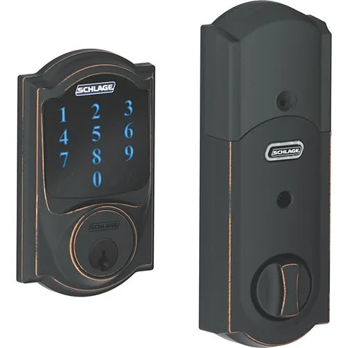 Schlage Connect Touchscreen Deadbolt With Alarm With Camelot Trim