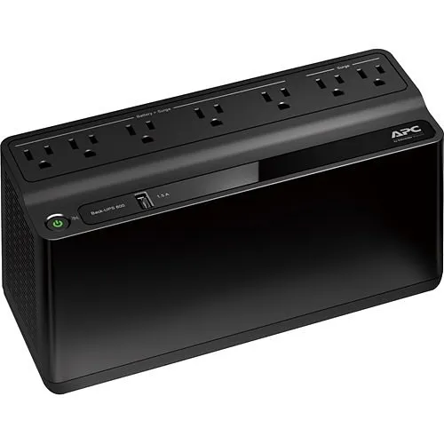 APC BE600M1 Back-UPS, 600VA, 120V, 1-USB Charging Port, NEMA Outlets, 2-Surge