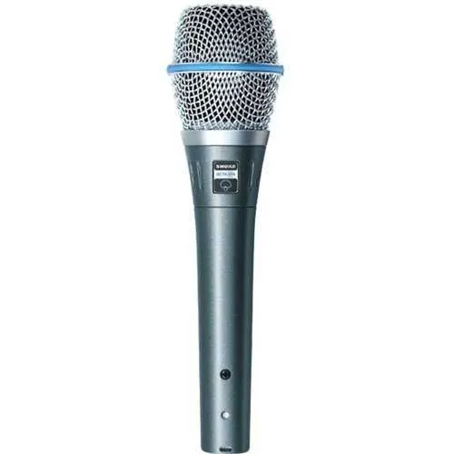 Shure Beta 87A Wired Condenser Microphone Satin Nickel, Metallic Blue