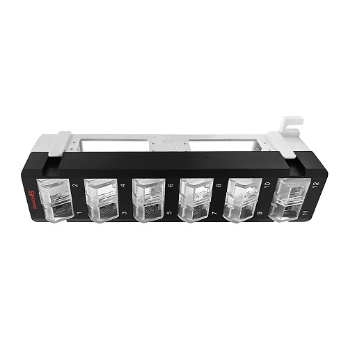 Simply45 S45-2012U 12-Port Unloaded UTP Keystone Patch Panel, Black