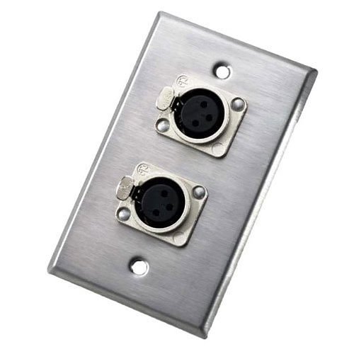 NEUTRIK 203F Dual Female 3-Pole XLR Connector Wall Plate for NC3FD-L-1