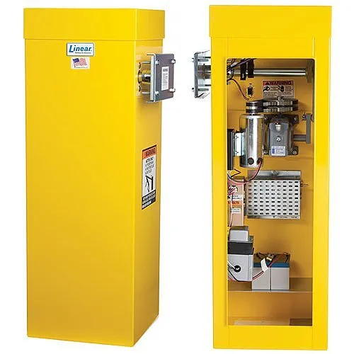 Linear BGU-14-311 BGU Series 1/3 HP 115V Phase Barrier Gate Operator with 14' Wood Arm, Yellow