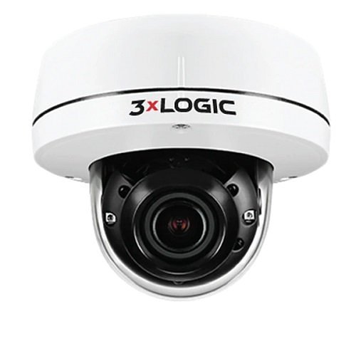 3xLOGIC VX-5M-OD-RIAW-C128 VISIX 5MP Indoor/Outdoor Dome IP Camera with Remote Focus, 2.7-13.5mm Lens, White
