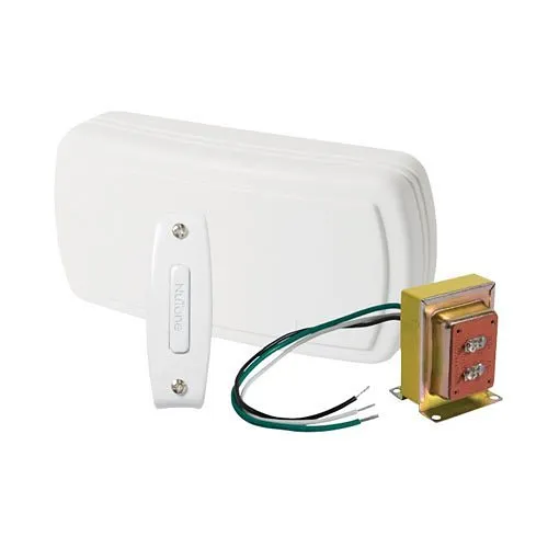 NuTone BK110NBWH Wired Doorbell Kit with Push Button, 2-Tone, White