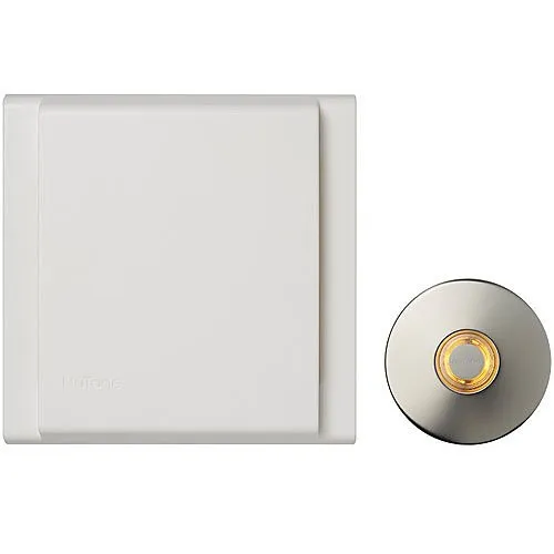 NuTone BKL340LSN Wired Chime with LED Push Button, Satin Nickel