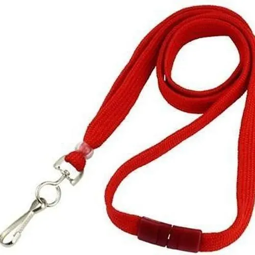 Brady ID BL-34S-RED Wide Break-Away Lanyard with Swivel Hook End Fitting, 3/8", Red