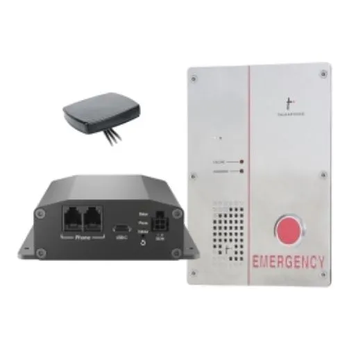 Talkaphone BLPT-SOLAR-U-E520E-TMOV2 Wireless Phone Tower with 'EMERGENCY' Text, Blue Light, Blue