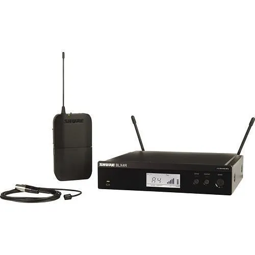 Shure BLX14R/W93-J11 BLX Series Single-Channel Rackmount Wireless Mic System with WL93 Lavalier, J11 Band (596-608, 614-616MHz)