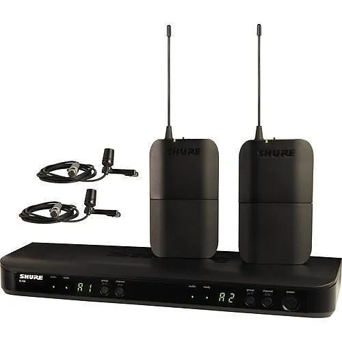 Shure BLX188/CVL-H11 BLX188 Dual Lavalier System, Clip-on Lavalier, Wireless, Professional Audio, Dual Channel