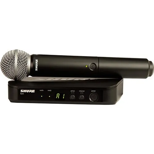 Shure BLX24/SM58=-H10 BLX Series Wireless Vocal System with SM58 Dynamic Cardioid Microphone, H10 Band, Black