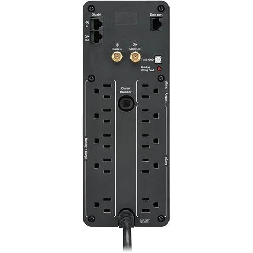 APC BN1500M2 UPS PRO BN 1500VA, 10 Outlets, 2 USB Charging Ports, AVR, LCD interface