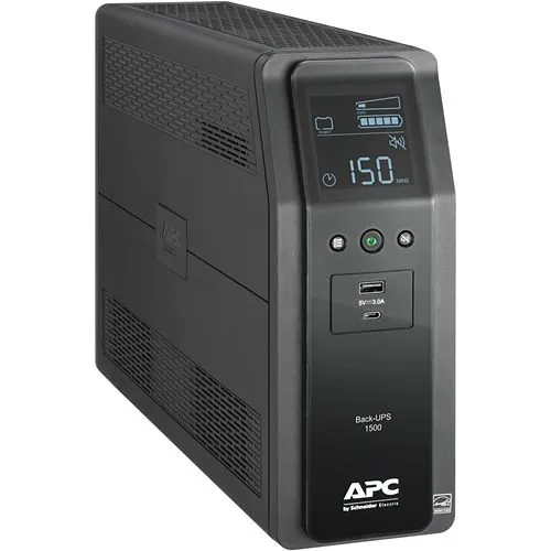 APC BN1500M2 UPS PRO BN 1500VA, 10 Outlets, 2 USB Charging Ports, AVR, LCD interface
