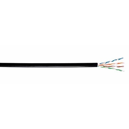 Prysmian 5136101 GenSPEED 5000 24/4 CAT5e Outside Plant Cable, Aluminum Armor, Black, Reel, 1000'