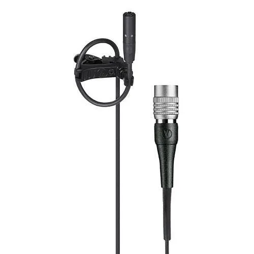 Audio-Technica BP898CW Subminiature Cardioid Condenser Lavalier Microphone, 55" Cable, cW Connector, Black