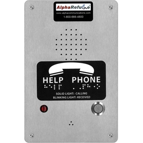 Alpha RCB2400S PBX Refuge Call Box for AlphaRefuge 2400 Series, Remote Power, Stainless Steel