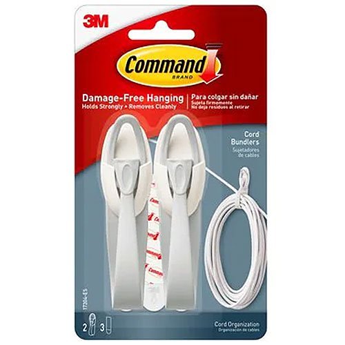 3M 17304-ES Command Cord Bundlers, Bundlers, Strips, White