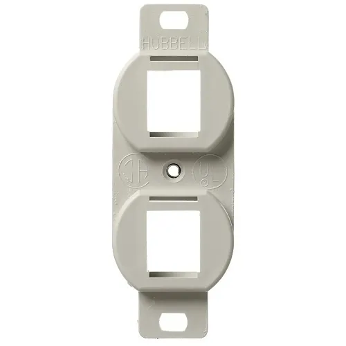 Hubbell BR106C Duplex 106 Outlet Frame, 2-Port, Light Almond/Office White
