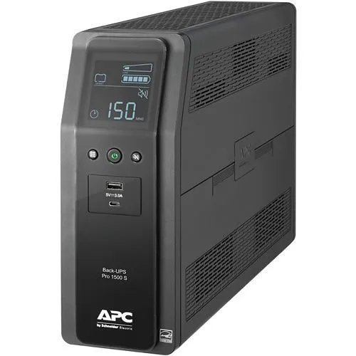 APC BR1500MS2 Back-UPS Pro 1500S, 1500VA, 120V, Sinewave, AVR, LCD, Two USB Charging Ports, 10 NEMA Outlets (Four Surge)