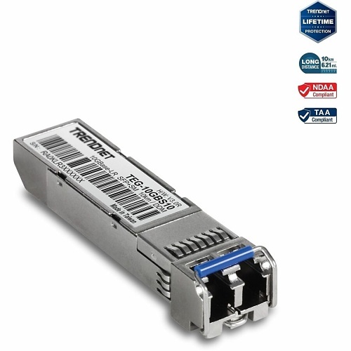 TRENDnet TEG-10GBS10 10GBASE-LR SFP+ Single Mode LC Module 10km with DDM