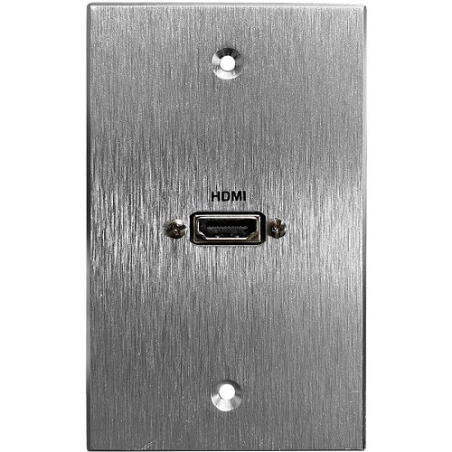 Comprehensive WPPT-HD1-AC Single Gang Pass-Through Wall Plate with 6" HDMI Female Pigtail, Aluminum Plate