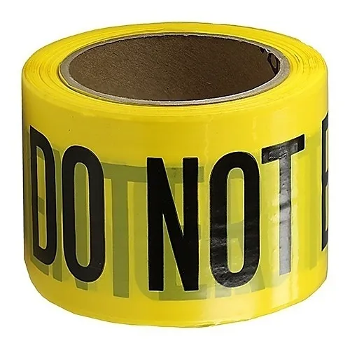 Dottie BT8 3" x 1000' Yellow Barricade Tape with 'Do Not Enter' Caution Message