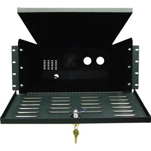 Mier BW-230 Indoor Fan-Ventilated Lockbox, Rack Mount, 19" 8" 24", Black